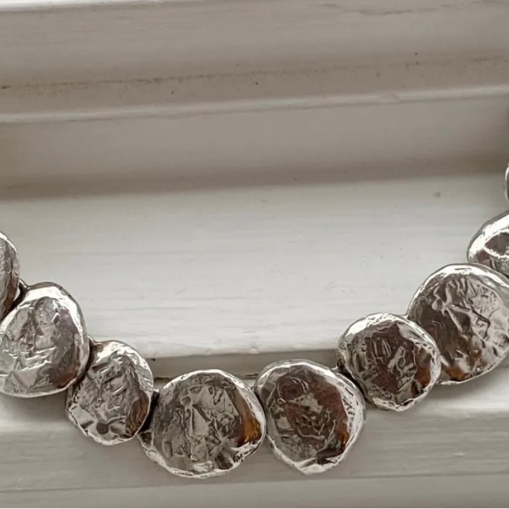 SILPADA Sterling Silver STILL SHINING Hammered Circle Disc Necklace N1984